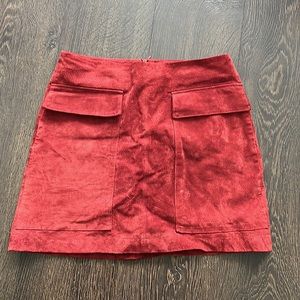 Zara Suede Leather Mini Skirt